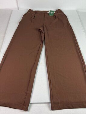 Halara Flex Pants Women's 28x28* High Waisted Straight Brown Stretch Work Tag M